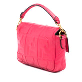 Mini Zucca Embossed Leather Baguette Satchel